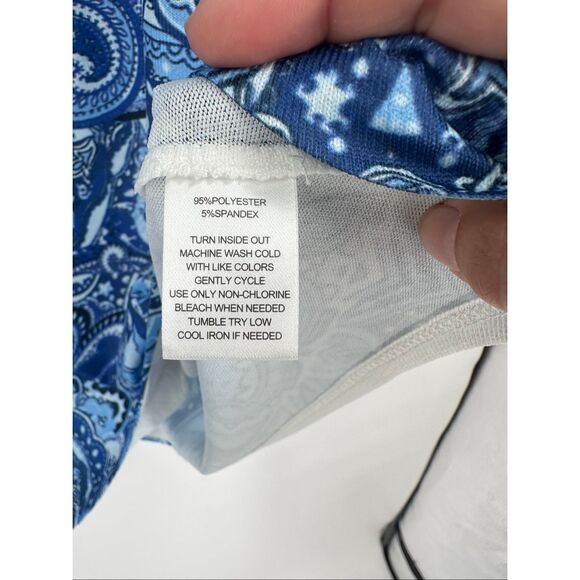 Dress Barn NWT Soleillee Women's Tunic Top Size 1X Paisley Studded Sharkbite Hem - Picture 4 of 11